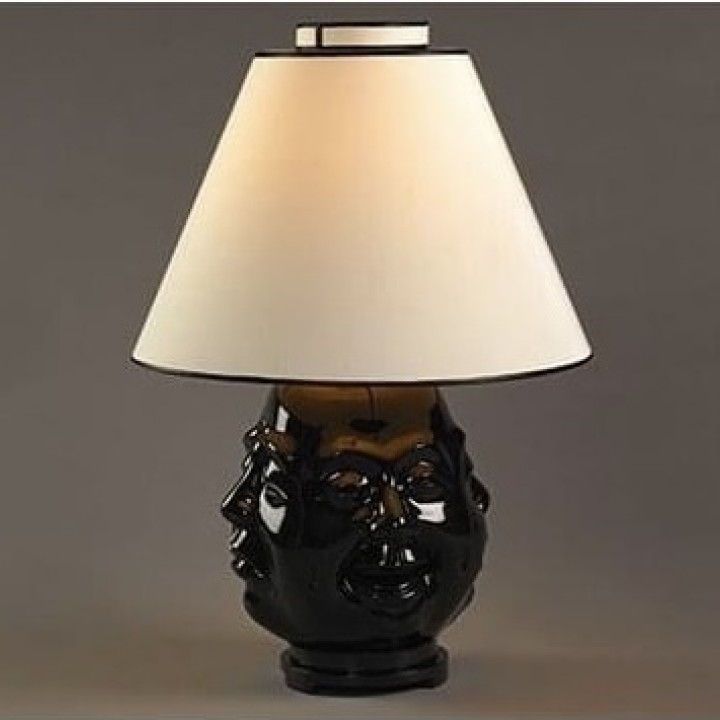 Black Buddha face lacquer lamp 40*40*60 cm